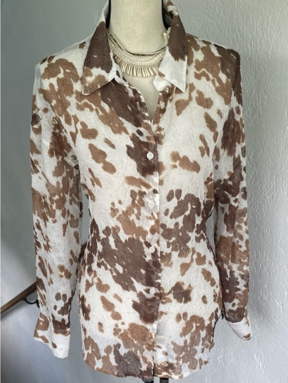 Bailey 44 Brown and White Textured Patterned Button-Down Shirt